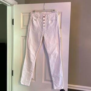 Mother The Pixie jeans, cream, skinny, size 26